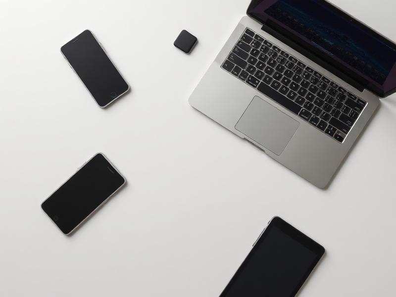 Smartphones, laptop and tablet on a light surface